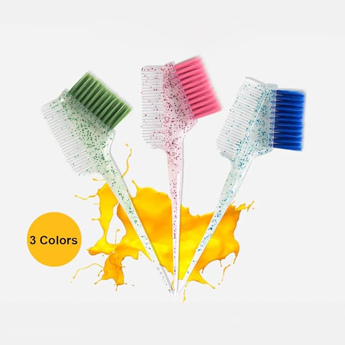 KOENWEENI Hair Dye Brushes and Combs Set, 6pcs Multicolor Glitter Hair Tint Tools Kit for Home DIY Coloring and Salon Use