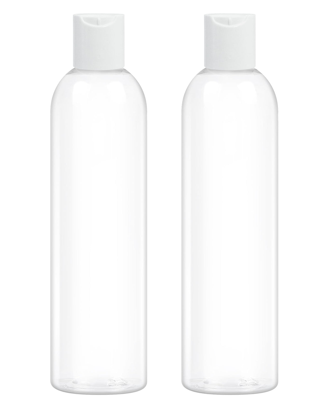 ZLEVEAYN 2-Pack 8 oz Plastic Shampoo Squeeze Bottles with Disc Caps, Amber