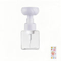 WJCCLYJC Flower Foam Dispenser Pump Bottle-250ml Reusable Plastic Soap Dispenser for Shampoo, Hand Soap&Bath, Includes Cute Stickers, Perfect for Kids Bathroom Or Kitchen (Transparent)
