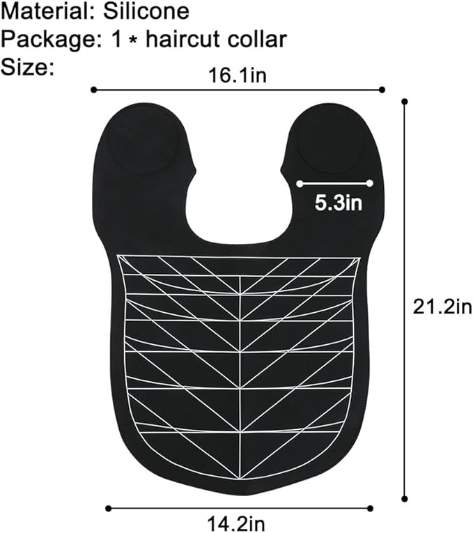 Derkerry Silicone Hair Cutting Guide Collar Waterproof Cutting Mat - Black