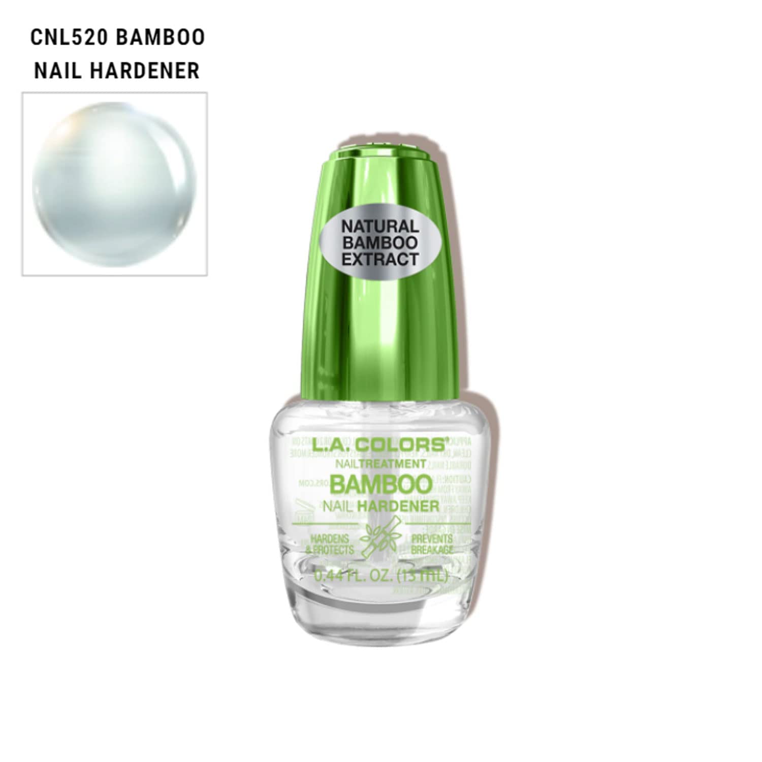 L.A. Colors 1 Salon Fabulous Nail Treatments - Bamboo Nail Hardener Polish Lacquer + Free Zipper Bag