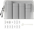 Sprigold 5 Pack Brief and Fashion Travel Bottles TSA Approved, BPA Free Travel Size Travel Containers Refillable Squeeze Bottles for Cosmetic Shampoo Cream Conditioner Lotion Soap… (Nordic grey)