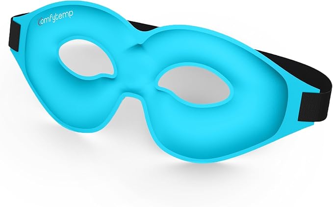 Comfytemp Cold Gel Eye Mask, Cooling Eye Ice Pack for Puffiness, Reusable Cold Compress Sleeping Mask for Puffy Eye, Dry Eyes, Sinus, Dark Circle, Migraine Relief, 2 Temp Side, 1 Pcs