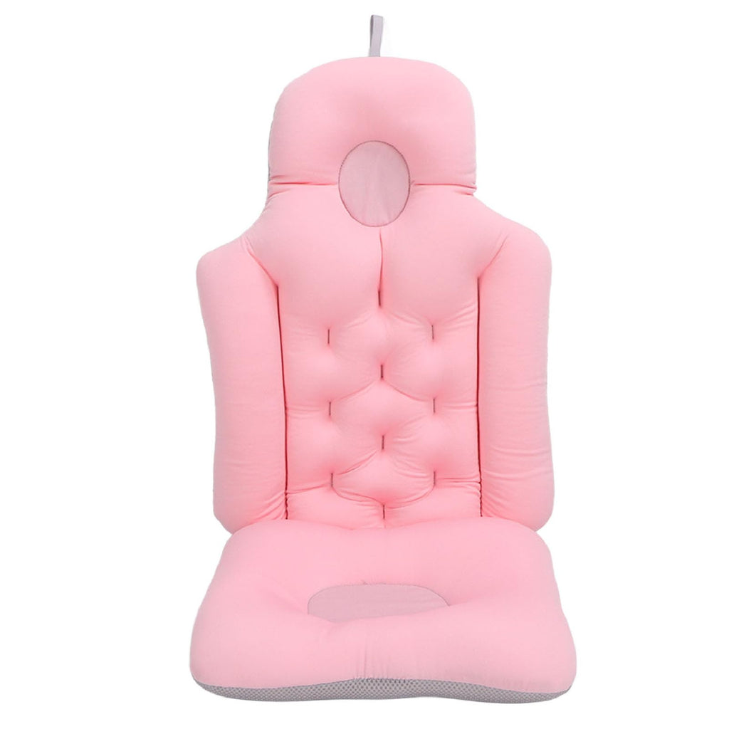 Natudeco Bathtub Cushion Bathtub Pillow Soft Breathable Folding Headrest Back Support Bath Pillow Cushion for Adults Spa(Pink)