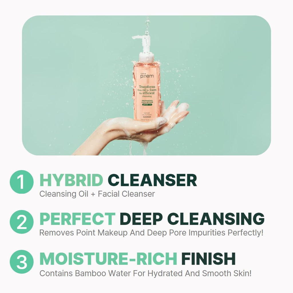 MAKE P:REM Safe Me. Relief Moisture Cleansing Oil, Deep Pore Cleansing Makeup Remover for Oily Skin, All Skin Types, Gentle Blackhead Remover, Korean Skin Care, 7.1 fl.oz. (210mL)