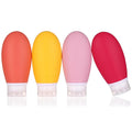 LIYUABU Leak Proof Silicone Travel Bottles,4 Pack 3.4oz Liquid Squeezable Refillable Portable Accessories/Cosmetic Containers,BPA Free,Travel Size Bottles for Toiletries Shampoo Conditioner Lotion
