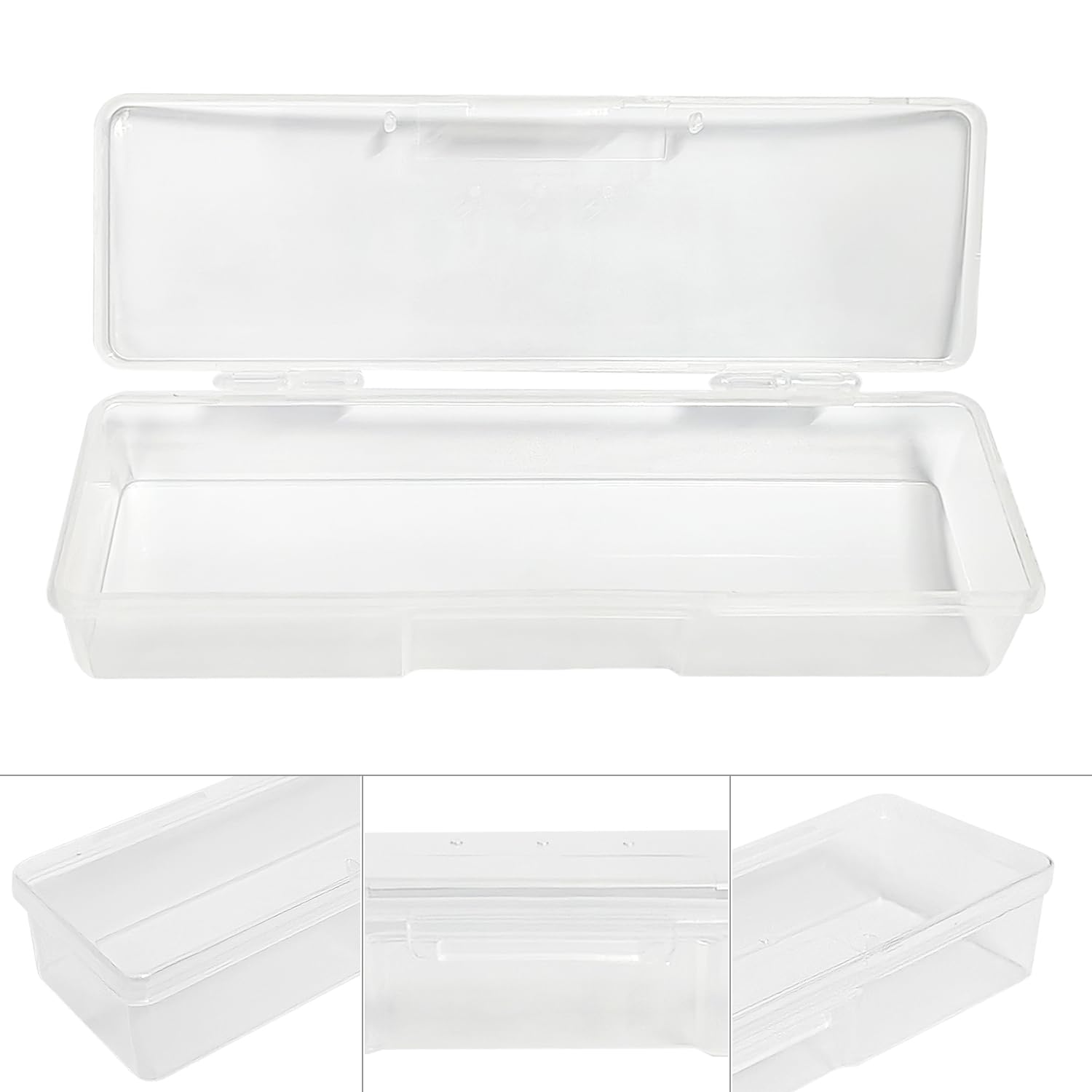 Plastic Nail Storage Manicure Tool Box, 4PCS Storage Personal Box Nail Implement Storage Box Organizer Case Box for Nail Art Pedicure Supply (Clear-4pcs, Small)