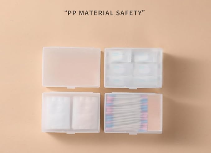 Sprigold travel transparent cotton pads/swabs large capacity storage box with PP(polypropylene) material, easy to use and take,beautiful design, muti-purpose, moisture-proof and dust-proof (Travel)