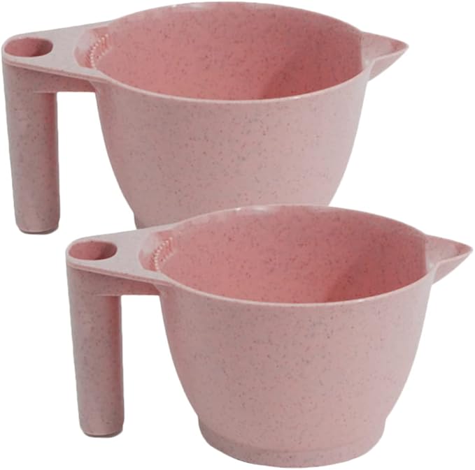 minkissy Hair Dye Bowl 2-Pack Hair Color Mixing Bowl with Ergonomic Handle Portable Tint for Salon Home Coloring Highlights Easy to Rinse 6.69 X 3.54 X 3.14 in