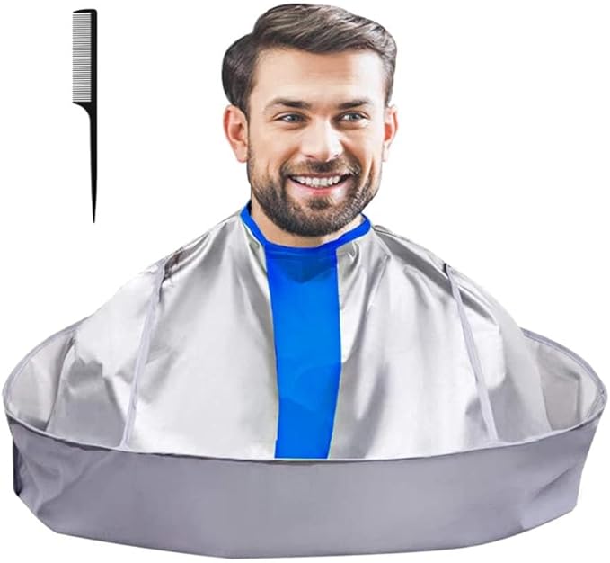 SZHSTC Hair Cutting Haircut Cape, Haircut Cape Apron Waterproof Hair Cloak Umbrella Capes for Adults, Barber Cape with 1PCS Black Comb
