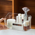 Makeup Tray Holder Organizer Cosmetic Display Case Tabletop Desktop Vanity Countertop Bathroom Wall Cabinet Medicine Storage Box 9 Dividers 2 Removable Women Ladies Girls Gifts Crystal Clear 1 PACK