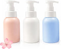Plastic Foaming Hand Soap Dispenser,Toddler Bar Soap Cute Kids Dispenser for Bathroom Refillable Pump Bottles for Kitchen Liquid Shampoo Body Wash 10oz 300ml (3, White+Pink+Blue)