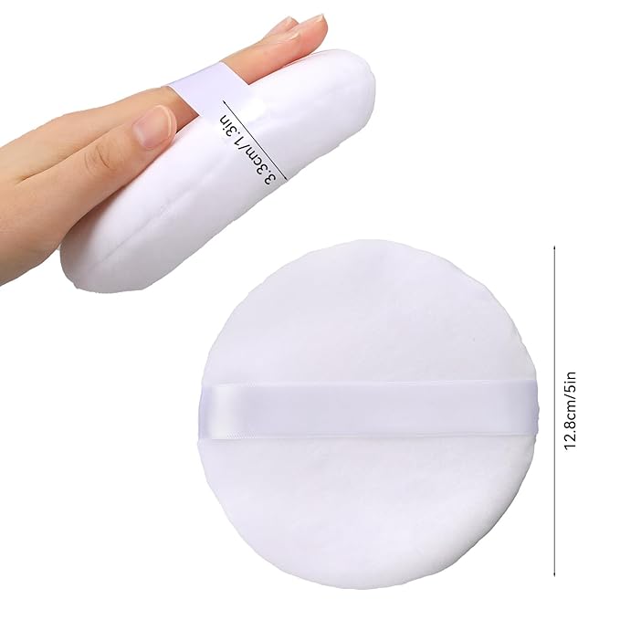 1 Pack 5 Inch Large Powder Puff for Face Powder, Ultra Soft Washable Loose Powder Puff Round Blending Sponge Puff Setting Powder Puff Body Powder Puff for Face Makeup Loose Powder Foundation