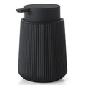 YAUKPH Striped Liquid Hand Soap Dispenser with Leak-Proof Pump for Bathroom and Kitchen Countertop 11oz Black