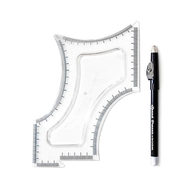 The Cut Buddy PLUS Beard Shaping Tool, Clear Template with Built-in Comb and Bonus Pencil, Ideal for Hairline, Beard, and Mustache Trimming