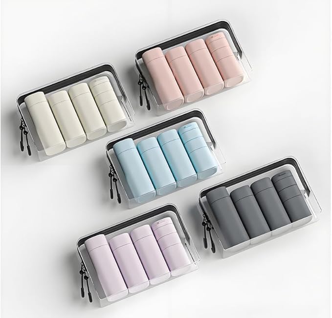 Sprigold 5 Pack Brief and Fashion Travel Bottles TSA Approved, BPA Free Travel Size Containers Refillable Squeeze Bottles for Cosmetic Shampoo Cream Conditioner … (Nordic bean purple)