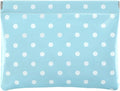 Ksriylm Dots Leather Makeup Pouch Set for Women Small Make Up Bag for Purse Waterproof Initial Makeup Cosmetic Bags Pouches for Purse Aesthetic Travel Toiletry Bag,Blue White