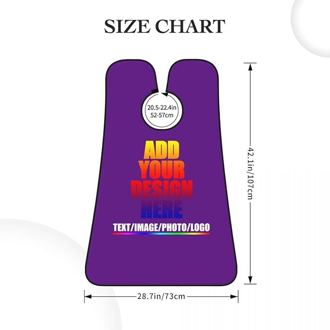 Personalized Custom Beard Bib Apron Design Your Photo Text Logo Beard Hair Catcher Non-Stick Beard Shave Capes for Trimming Shaving Purple