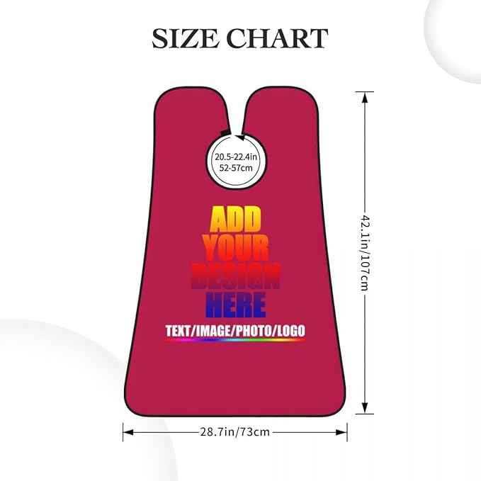 Personalized Custom Beard Bib Apron Design Your Photo Text Logo Beard Hair Catcher Non-Stick Beard Shave Capes for Trimming Shaving Fuchsia