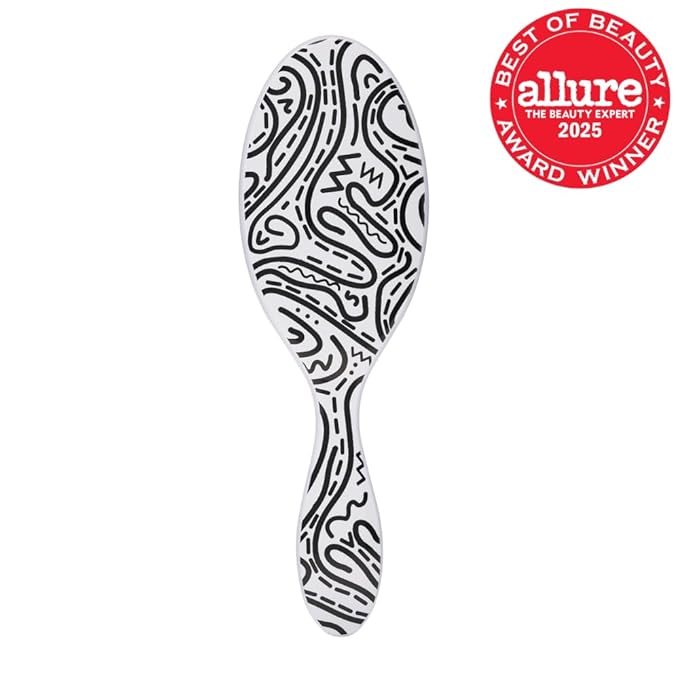 Wet Brush Original Detangler Hair Brush, Hipster Doodle, Ultra-Soft IntelliFlex Bristles, Detangling Bristles Glide Through Tangles (Wet & Dry Hair), Women & Men (Pack of 1)