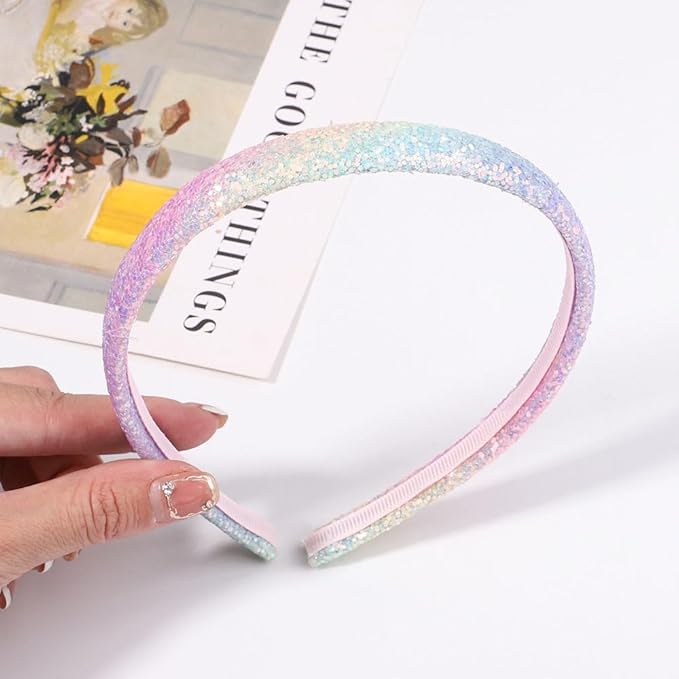 6 pack Girls Headbands Glitter Kids Hair Accessories Bow/Heart/Star Shaped Sweet Hairband For Toddler/Girls/Teens