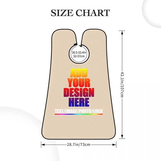 Custom Beard Apron for Men Personalized Gift with Name Image Picture Text Beard Shave Cape Customized Beard Trimming Catcher Bib for Bathroom Natural
