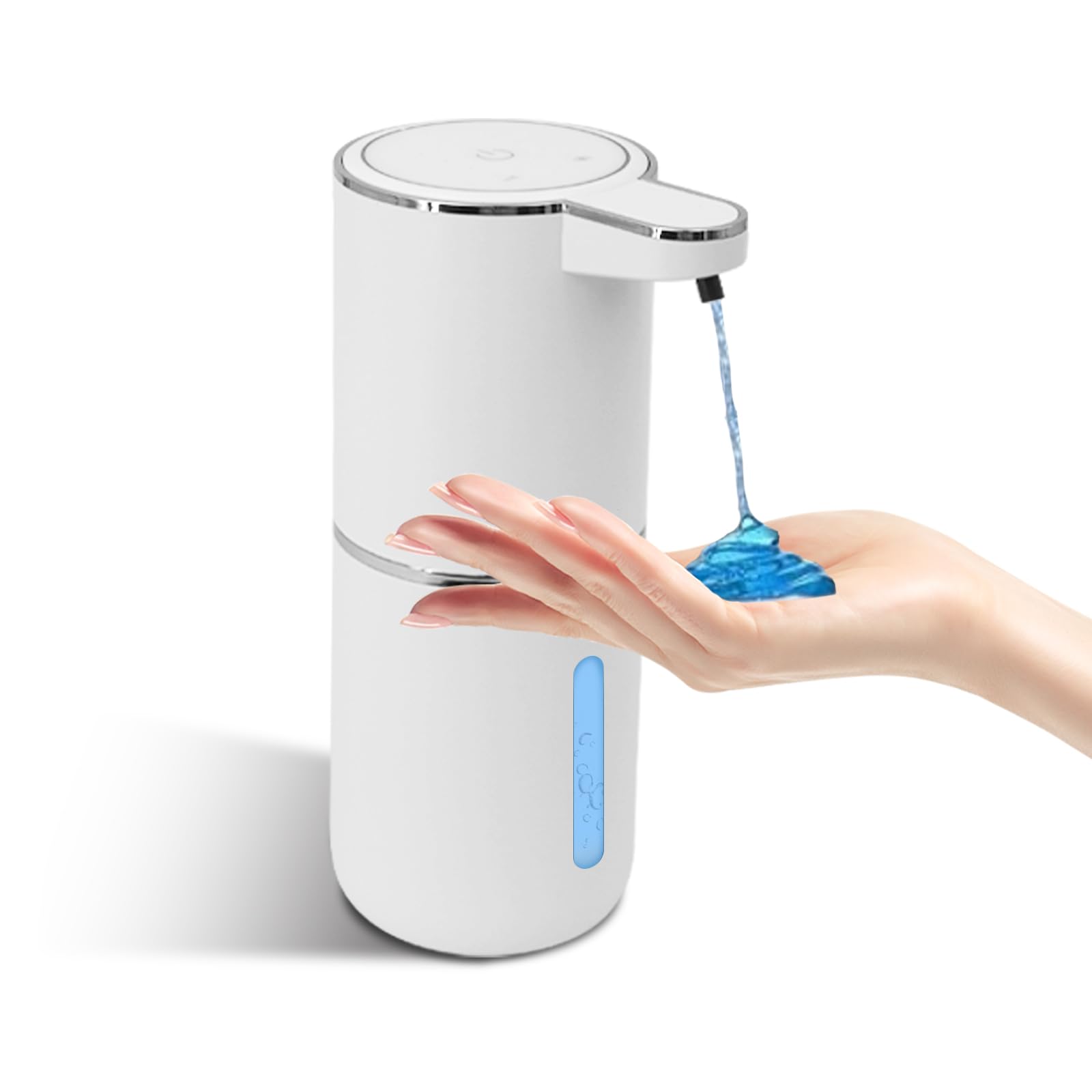Liquid Soap Dispenser, Automatic Soap Dispenser, 13.5oz/400ml Automatic Soap Dispenser Touchless, USB Rechargeable 4 Level Adjustable Electric Hand Soap Dispenser, for Bathroom, Kitchen,Hotel(White)