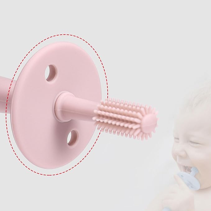 Teether Toothbrush - 360 Degree Silicone Teething Toy with Suction