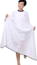 OLizee Hair Cutting Cape with Sleeves, Water-Resistant Salon Barber Cape Gown for Adults, Haircut Hairdressing Apron with Adjustable Neck Closure, 57 x 63 in, (White)