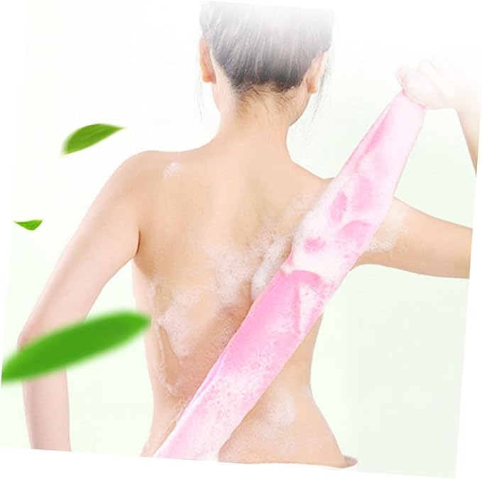Outanaya 5Pcs Shower Back Scrubber Exfoliating Body Washer with Long Strap for Easy Cleaning of Hard to Reach Areas Promotes Circulation and Improves Skin Health Random Color