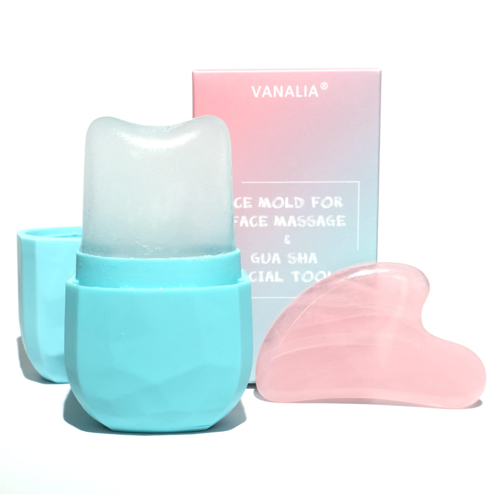VANALIA Ice Roller & Gua Sha Set for Face, Eyes & Neck - Blue