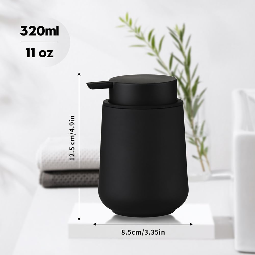 YAUKPH Matte Black Liquid Hand Soap Dispenser Plastic