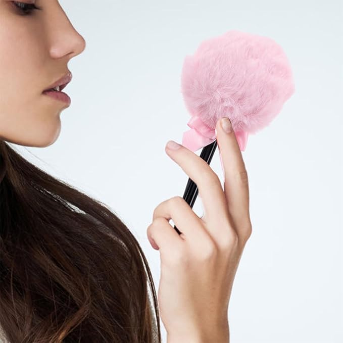 WOFASHPURET Lollipop Shaped Powder Puff Fluffy Body Powder Puff with Long Handle Soft Makeup Applicator for Loose Setting Face and Body Use Daily Makeup Stage Performances