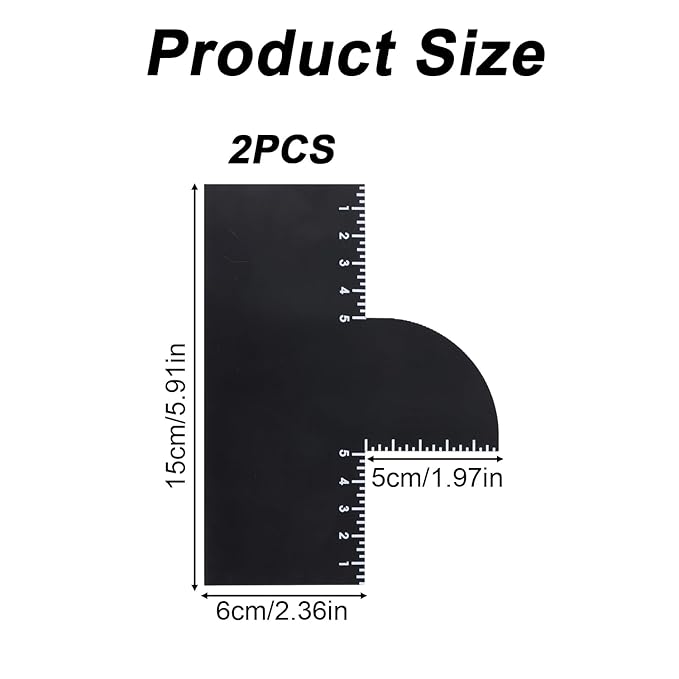 2pcs Enhancement Card for Barbers with Measurement Indicators, Reusable Hairline Shaper Shaping Tool and Color Spray Edge Hair Liner Line up Tool for Barber Beard Stencil Maker Accessories Supplies