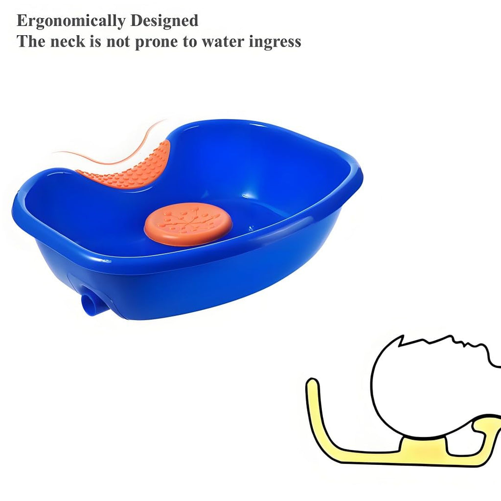 Hair Washing Basin for Bedridden,Shampoo Basin for Bedside,Shampoo Bowl,Washing Sink Made for Handicapped, Bedridden, Kids,Hair Cuts and Coloring-46x35cm (blue)