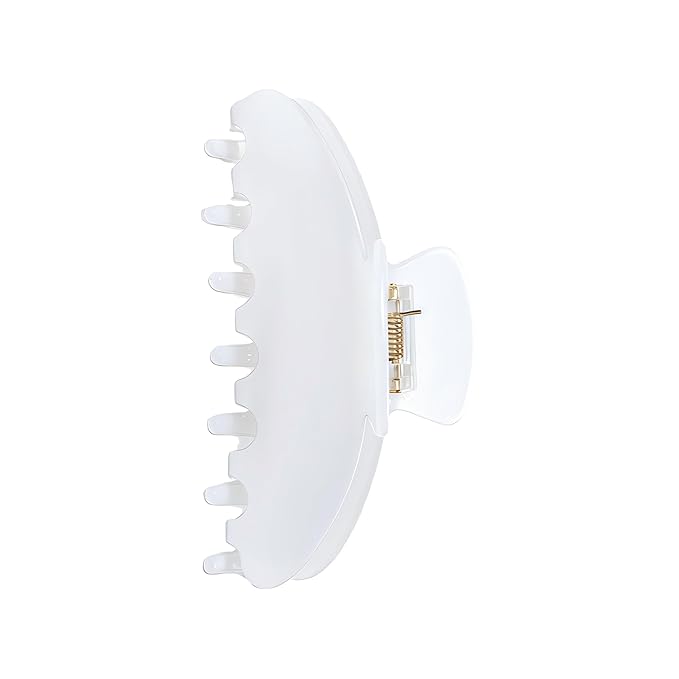 OideGuiing Durable Acetate Hair Clips - 4-Inch Pearl white Claw Clips for Fine and Thick Hair (Pearl white)