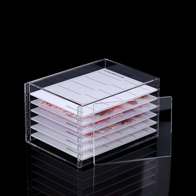 LIXIMMAZN 6 Layers Acrylic Nail Storage Organizer, Cosmetic Makeup Container Box, Clear Case Cabinet Display Used for Nail Storage and Nail Salons (6 Layers)