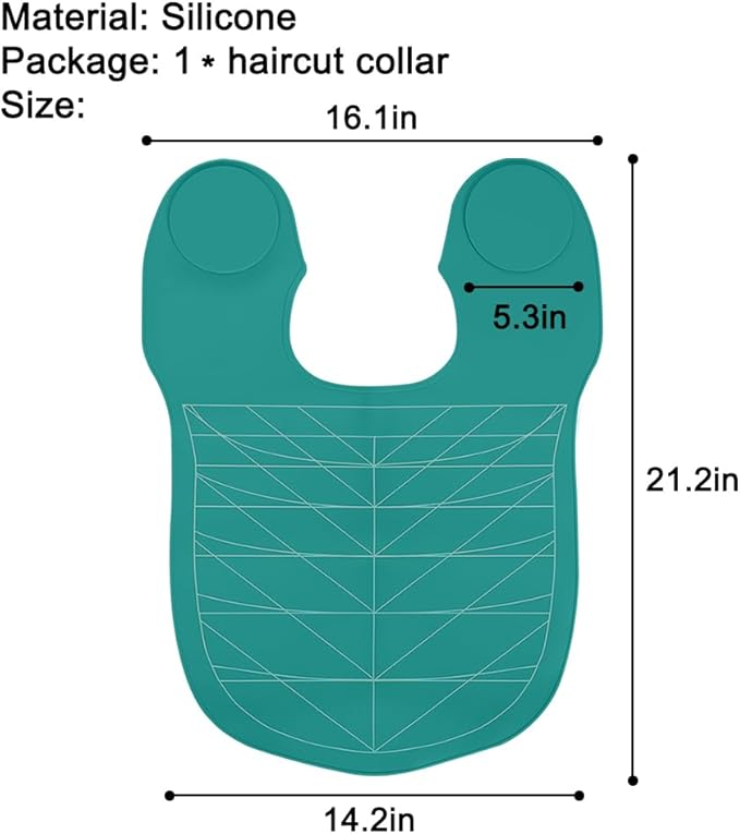 Derkerry Silicone Hair Cutting Guide Collar Waterproof Cutting Mat - Blue