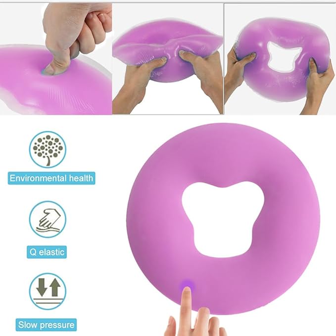 OULIGET Silicone Face Massage Pillow,SPA Beauty Face Relax Headrest,Salon Skin Care Soft Overlay Travel Head Support,Purple