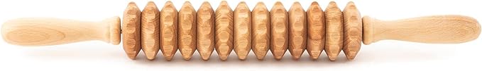 Mr. Woodware Wood Roller Massager for Body - 15.6 inch Lymphatic Drainage Manual Massage Tools for Sculpting, Muscle Shaping, Celulite Remover - Wooden Massage Tool for Manual Maderotherapy