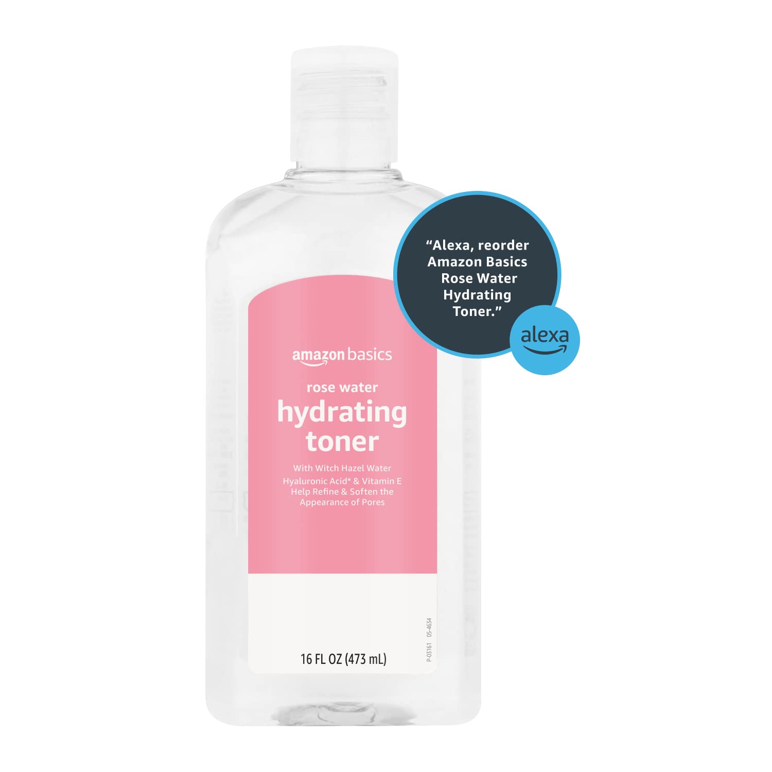 Amazon Basics Rose Water Hydrating Facial Toner, Alcohol Free, 16 fl oz