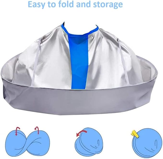 SZHSTC Hair Cutting Haircut Cape, Haircut Cape Apron Waterproof Hair Cloak Umbrella Capes for Adults, Barber Cape with 1PCS Black Comb
