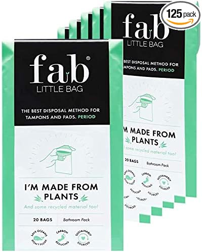 Fab Little Bag Sixer Plus Pack - 125 Sanitary Disposal Bags Plus Recyclable Refill Pack for Out and About (125 Pack)