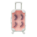 Fake Eyelash Organizer Case Eyelash Extension Mini Suitcase Lashes Organizer Packing Makeup Container Luaage Box for Women Travel Eyelash Tray 1Pack (Pink)
