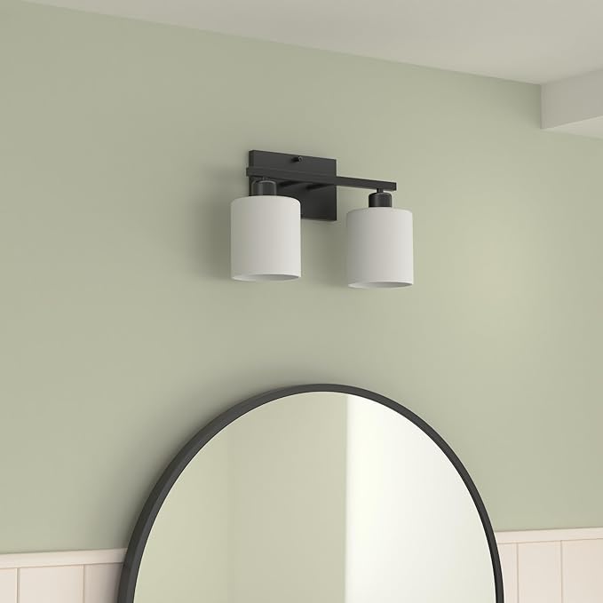 Dekang Black Bathroom Light Fixtures Over Mirror, 2-Light Vanity Lights