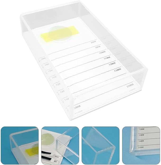 ARTIBETTER Grafted Eyelash Storage Box with Cover, White Jade Eyelash Organizer Tray for Lash Extensions, False Lashes Storage Case for Beauty Salon and Personal Use
