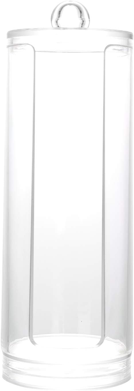 BBDOU Cosmetic Cotton Pad Holder - Acrylic Makeup Remover Organizer with Dispenser & Storage Rack