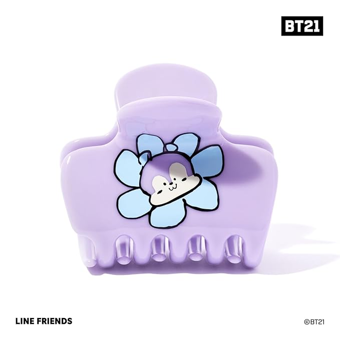 Kitsch BT21 Recycled Plastic Puffy Medium Hair Clips for Women, Medium Claw Clip for Thin & Thick Hair - Mang, 1pc