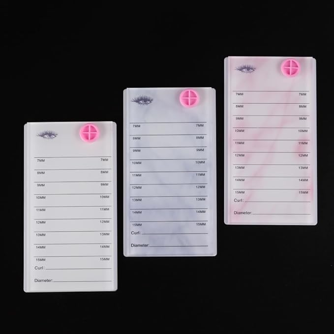 Acrylic Eyelash Pallet For 8 Layers Storage Organizer, Grafting False Eyelashes With 7-15mm Scale Glue Cup Palette, Cosmetic Beauty Extension Supplies (A Marble Pink Pallet)