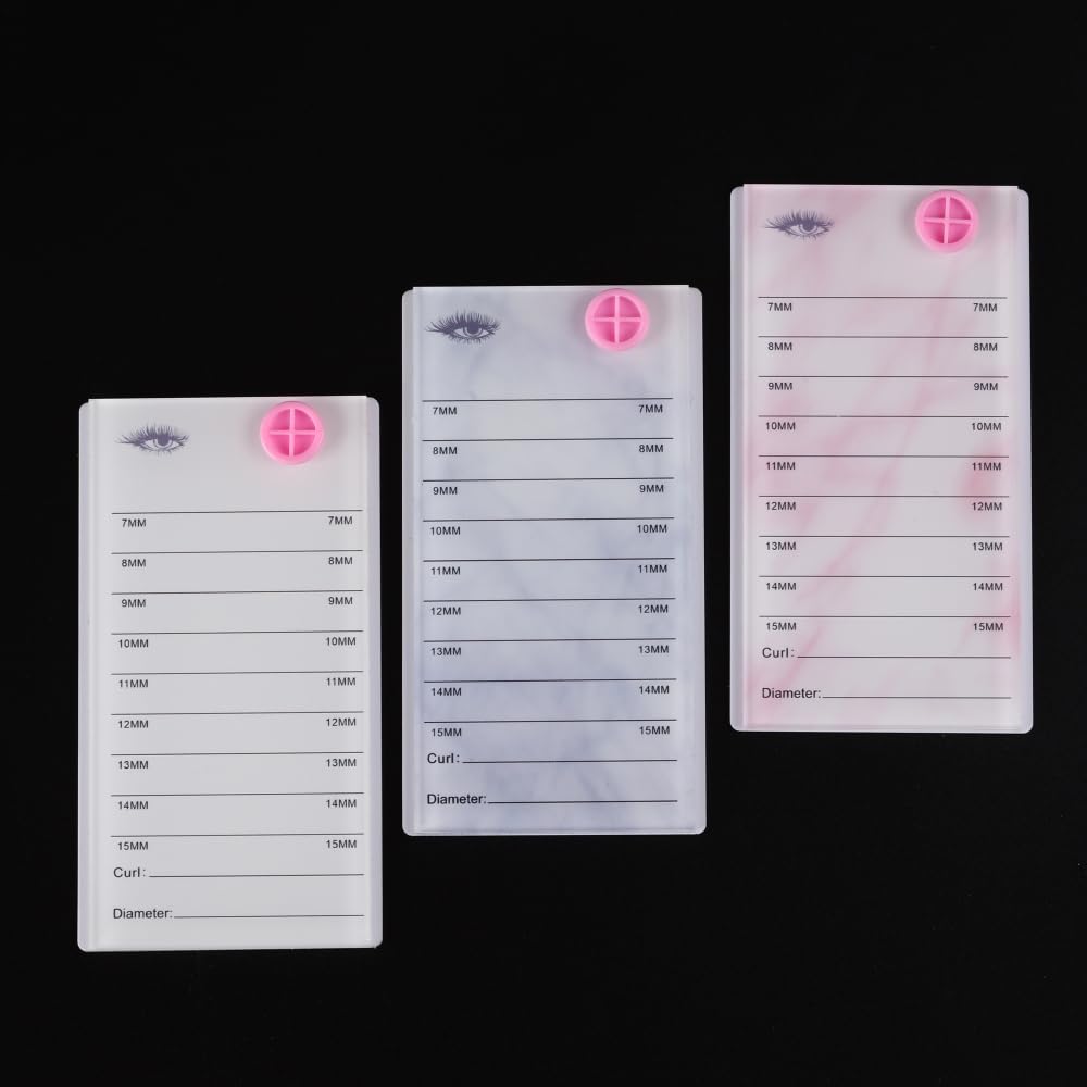 Acrylic Eyelash Pallet For 8 Layers Storage Organizer, Grafting False Eyelashes With 7-15mm Scale Glue Cup Palette, Cosmetic Beauty Extension Supplies (A Marble Pink Pallet)